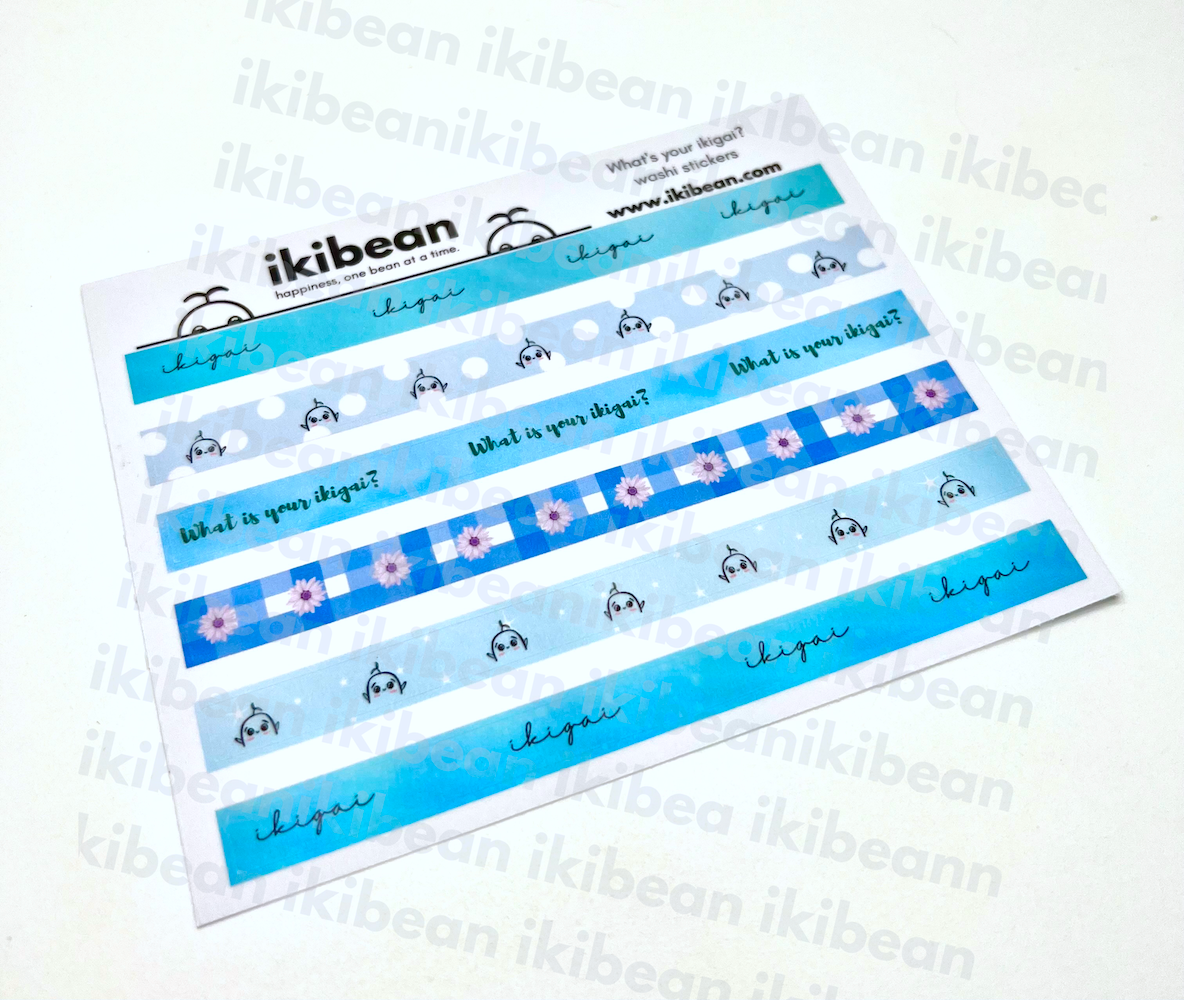 ikigai - washi sticker sheet (Blue)